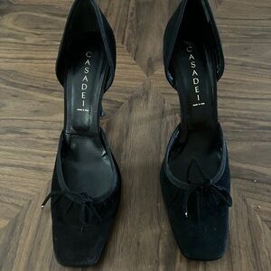 Casadei Elegant Black Heels with Bow
